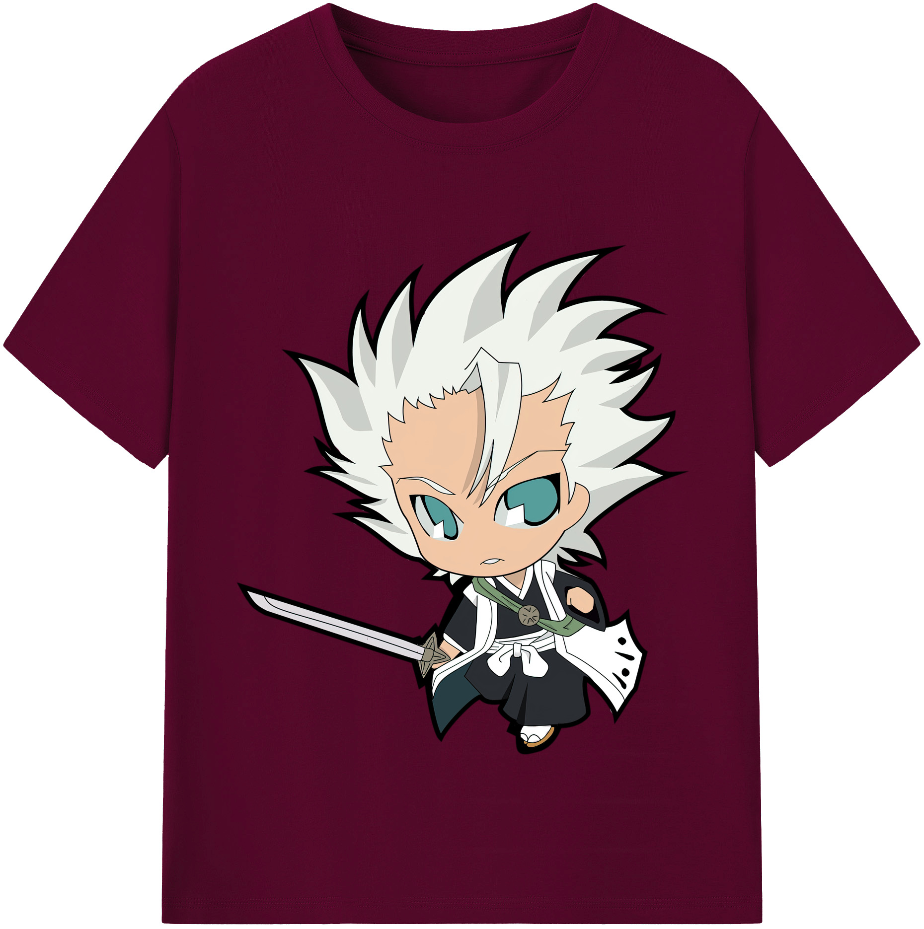 （画像用） ブリーチ 日番谷冬獅郎（ひつがや とうしろう） BLEACH Hitsugaya Toushirou レディースカジュアルプリントTシャツ（綿100％）